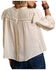 Image #2 - Stetson Women's Cream Herringbone Pleated Long Sleeve Blouse Top , Cream, hi-res