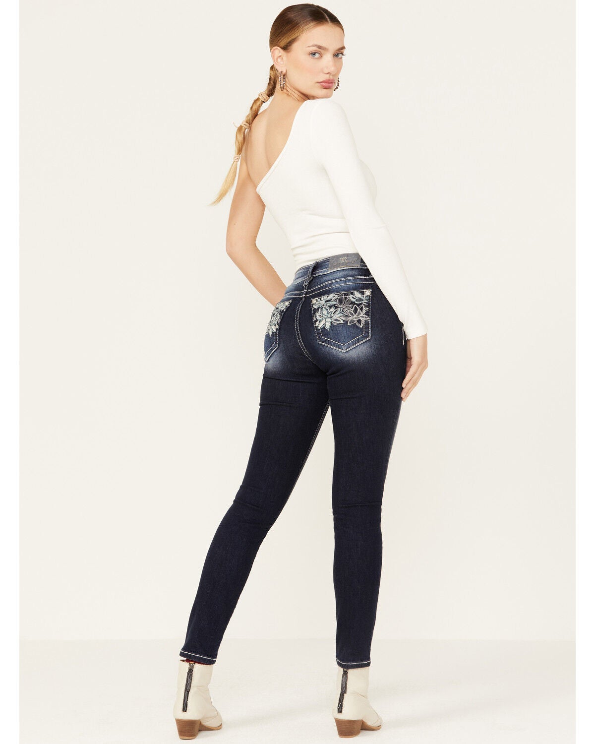 Miss Me Women's Dark Wash Embroidered 