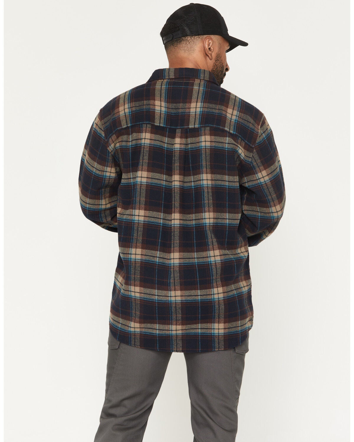 Image #4 - Thorogood Men's Plaid Print Heavyweight Long Sleeve Button-Down Flannel Shirt, Navy, hi-res