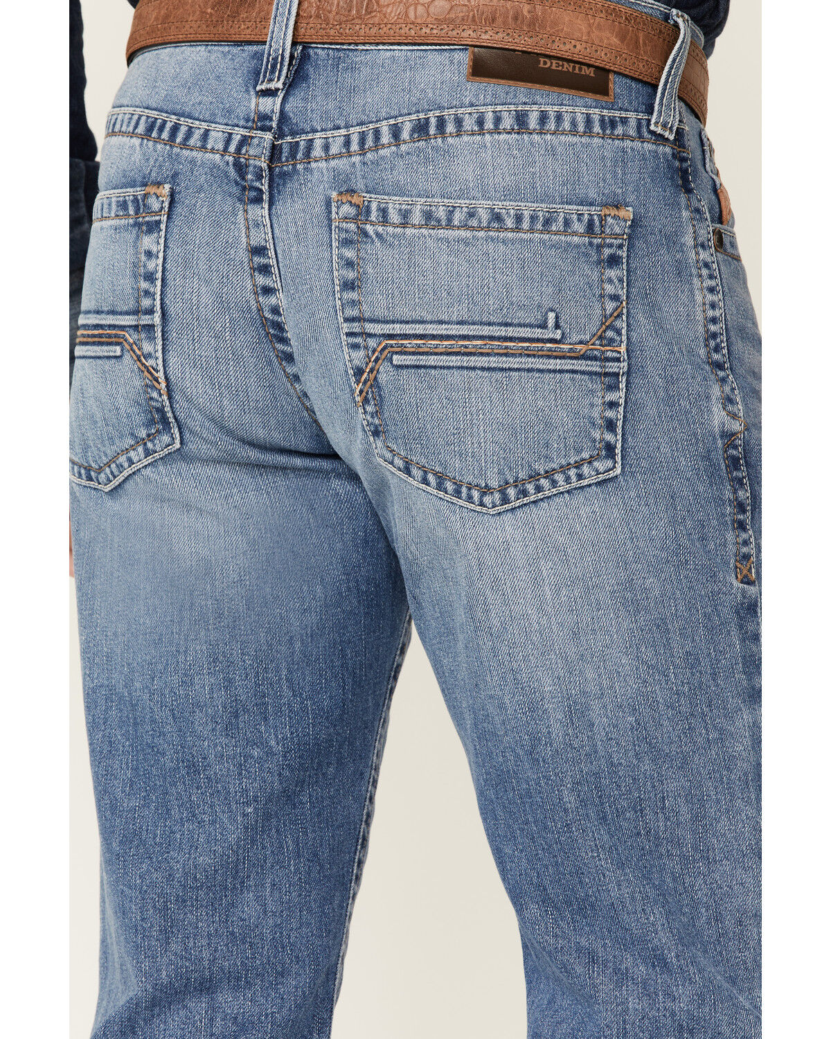 Image #4 - Ariat Men's M4 Dallas Goldfield Light Wash Relaxed Bootcut Jeans, Blue, hi-res