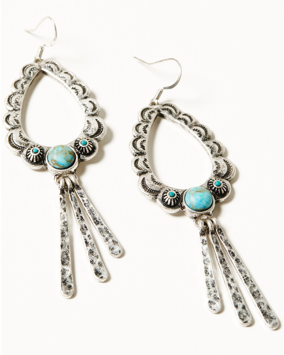Image #2 - Idyllwind Women's Bellafonte Teardrop Scalloped Earrings, Silver, hi-res
