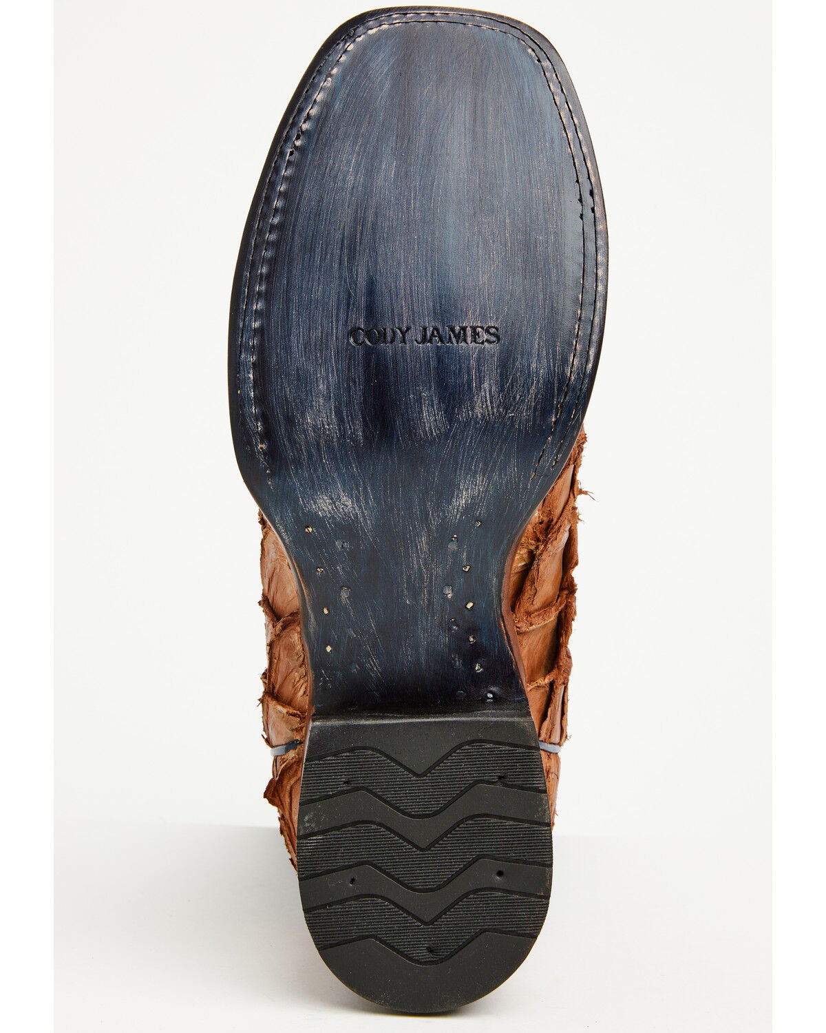 Image #7 - Cody James Men's America 250 Freedom Exotic Pirarucu Western Boots - Broad Square Toe, Blue, hi-res