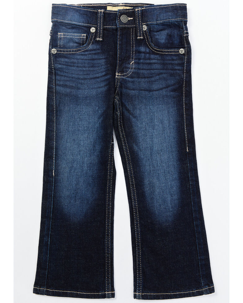 Wrangler Boys' Dark Wash Blue Azure Vintage Stretch Denim Bootcut Jeans, Dark Blue, hi-res