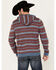 Rock & Roll Denim Men's Southwestern Striped Hooded Pullover, Red, hi-res