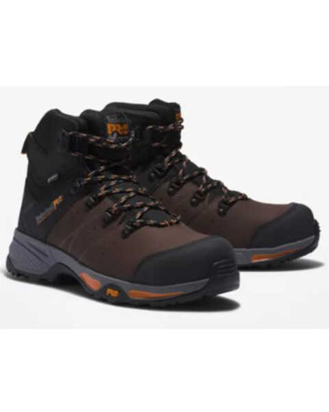 Image #1 - Timberland Men's Switchback Waterproof Lace-Up Hiking Work Boots - Composite Toe, Brown, hi-res