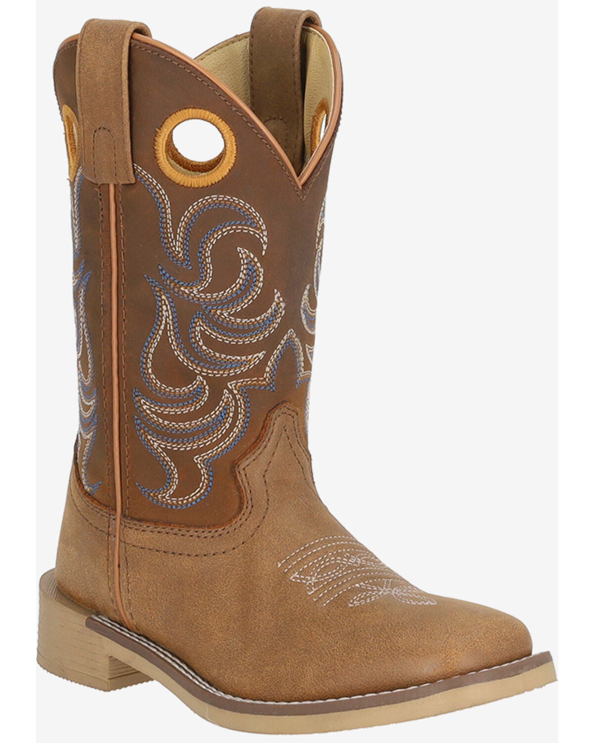 Image #1 - Smoky Mountain Boys' Owen Western Boots - Broad Square Toe, Brown, hi-res