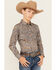 Image #1 - Cody James Boys' Madera Paisley Print Long Sleeve Snap Western Shirt, Blue, hi-res