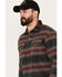 Image #2 - Dakota Grizzly Men's Bowie Button Down Long Sleeve Striped Western Fleece Shirt, Red, hi-res
