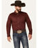 Cody James Men's Basic Twill Long Sleeve Button-Down Performance Western Shirt - Tall, Wine, hi-res