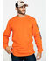 Image #1 - Hawx Men's Orange Logo Long Sleeve Work T-Shirt - Tall, Orange, hi-res