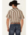 Cody James Men's Lanyard Dobby Plaid Print Short Sleeve Snap Western Shirt, Olive, hi-res