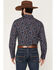Image #4 - Cody James Men's Muddy Medallion Print Long Sleeve Snap Western Shirt, Navy, hi-res