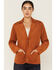 Image #1 - Idyllwind Women's Pasadena Embroidered Faux Suede Blazer, Caramel, hi-res