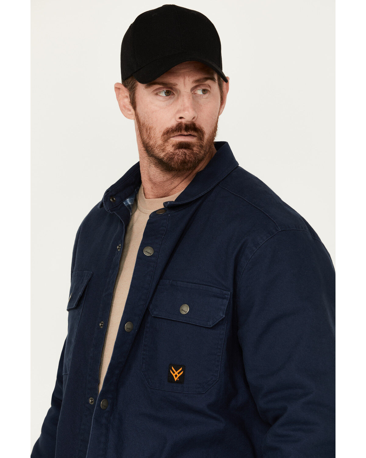 Image #2 - Hawx Men's Weathered Canvas Fleece Lined Jacket, Navy, hi-res