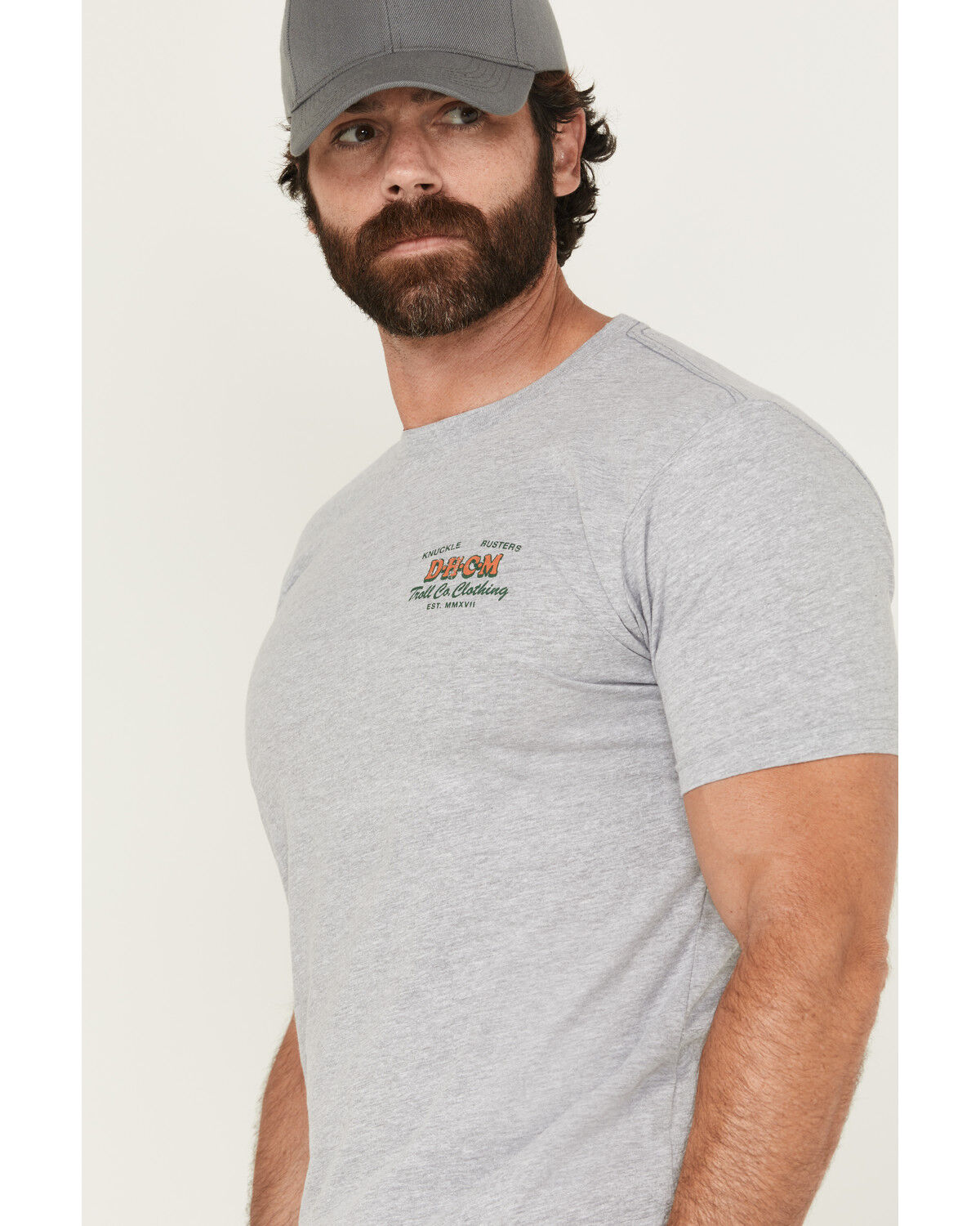 Image #3 - Troll Co Men's Knuckle Buster Short Sleeve Graphic T-Shirt, Heather Grey, hi-res