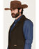 Image #2 - Powder River Outfitters Men's Wool Button-Down Vest, Dark Brown, hi-res