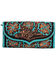 Image #1 - Myra Bag Women's Flower Crest Ridge Wallet , Turquoise, hi-res