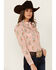 Image #2 - Panhandle Women's Rodeo Poster Print Long Sleeve Pearl Snap Western Shirt , Pink, hi-res