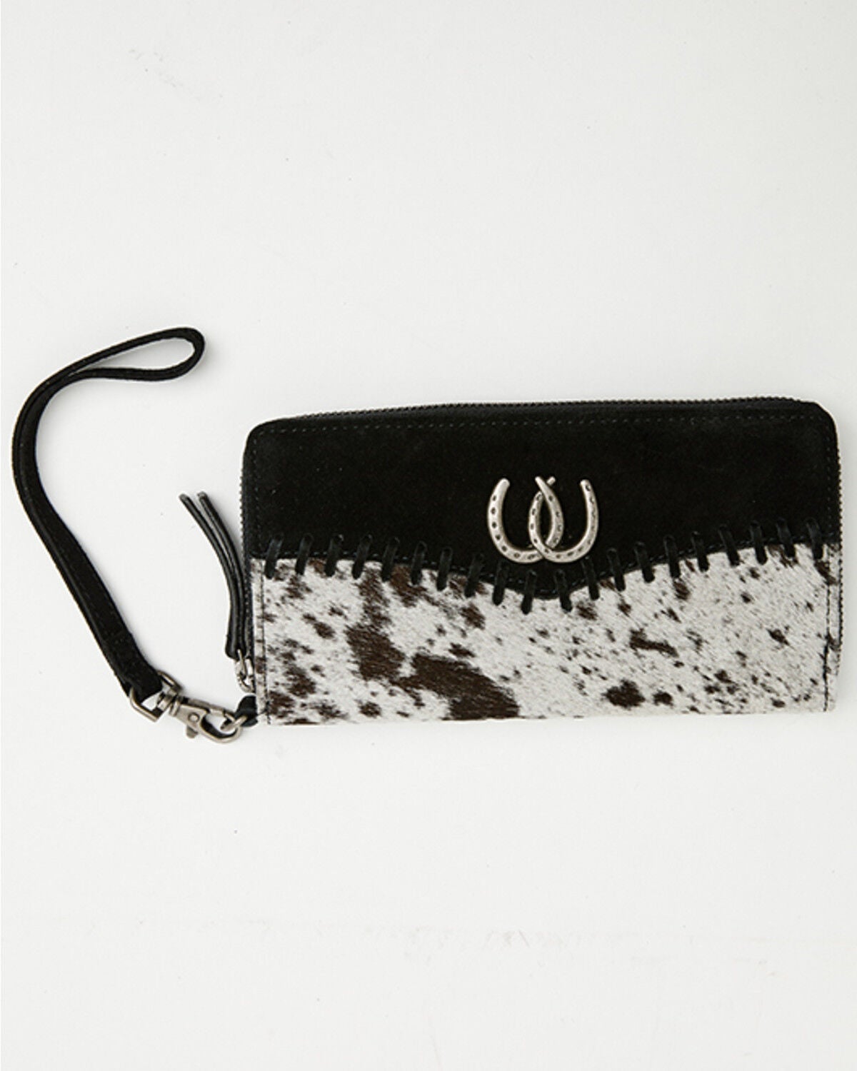 Idyllwind Women's Lyndale Double Horseshoe Hair-On Wallet, Black, hi-res