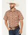 Image #1 - RANK 45® Men's Thunderhead Southwestern Short Sleeve Button-Down Stretch Western Shirt, Multi, hi-res