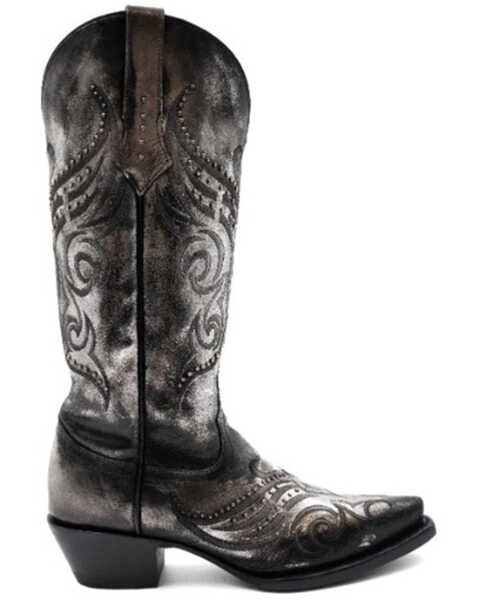 Image #2 - Ferrini Women's Masquerade Western Boots - Snip Toe , Silver, hi-res