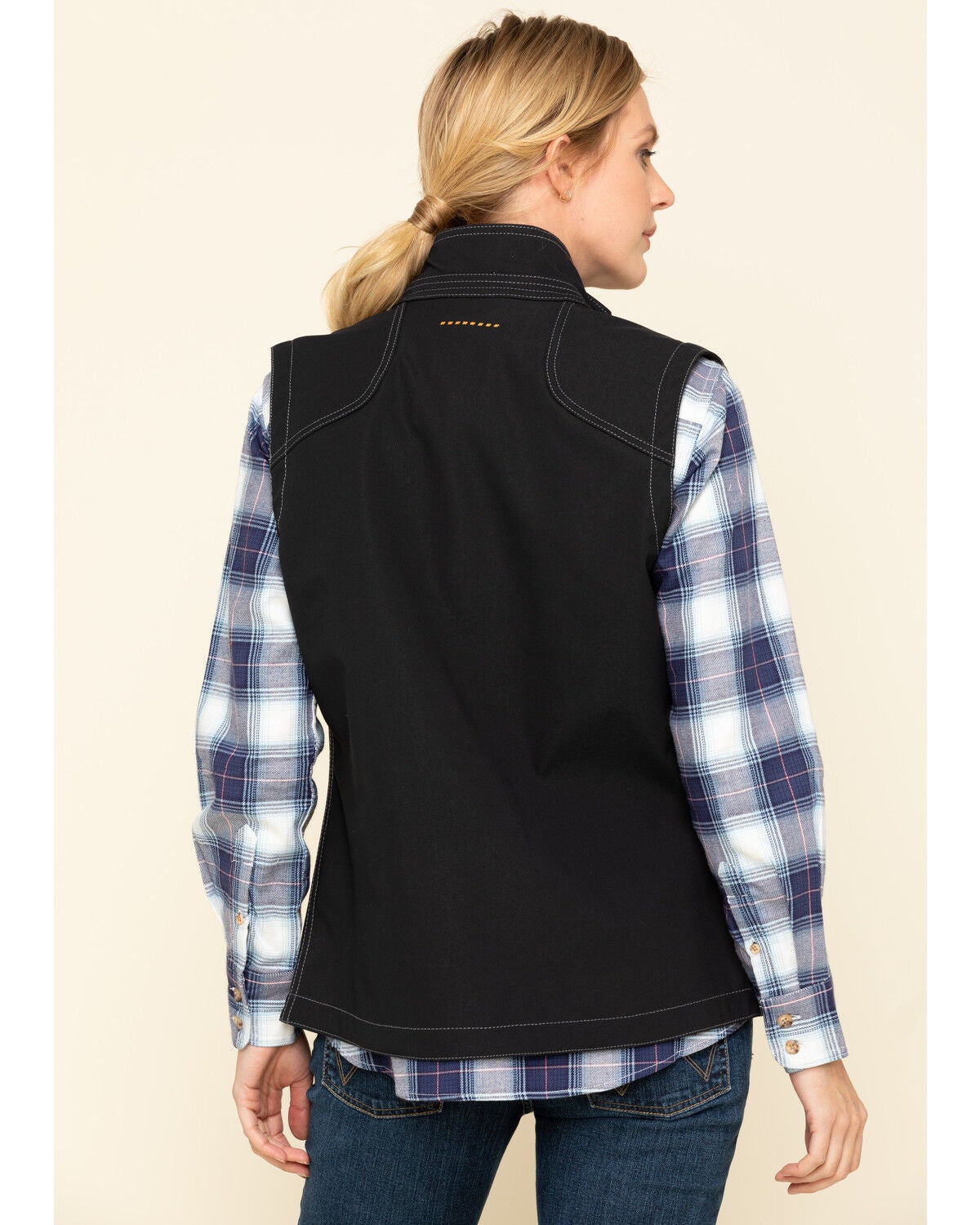 Image #2 - Ariat Women's Black Rebar Stretch Canvas Softshell Vest, Black, hi-res