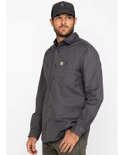 Image #3 - Carhartt Men's Rugged Flex Rigby Long Sleeve Work Shirt, Grey, hi-res