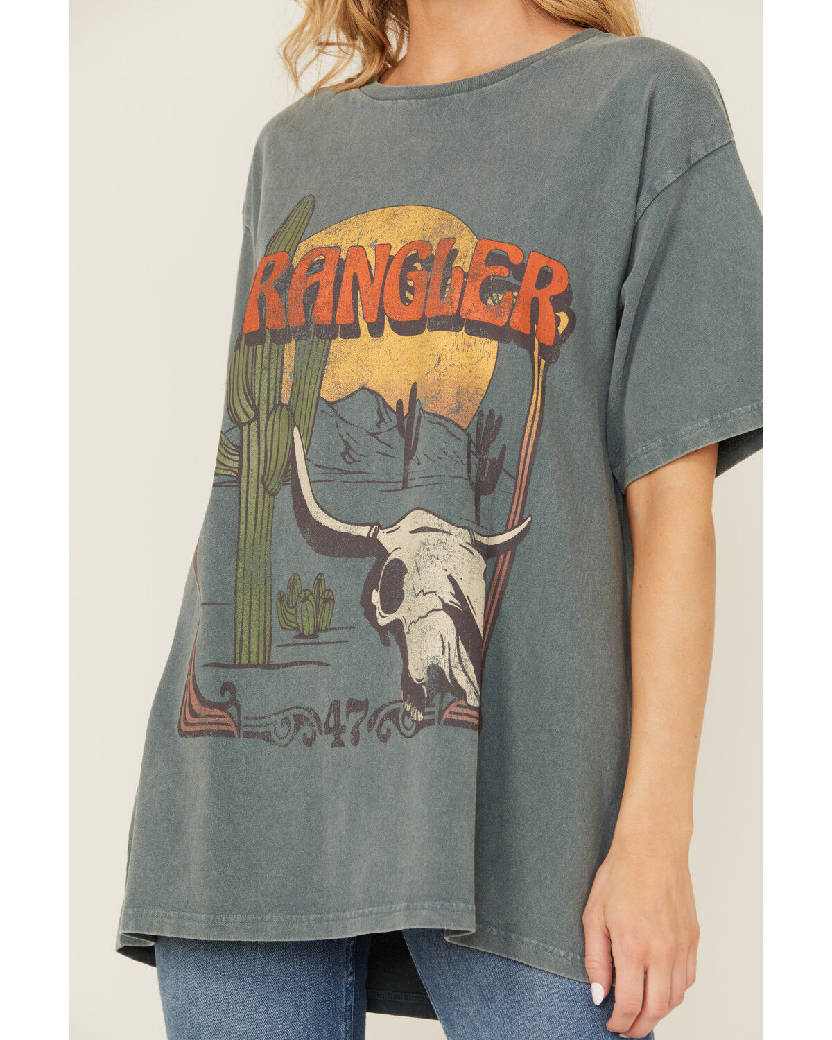 Image #3 - Wrangler Women's Desert Logo Short Sleeve Graphic Tee, Blue, hi-res