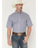 Image #1 - Wrangler Men's Classics Geo Print Short Sleeve Button-Down Western Shirt, Blue, hi-res