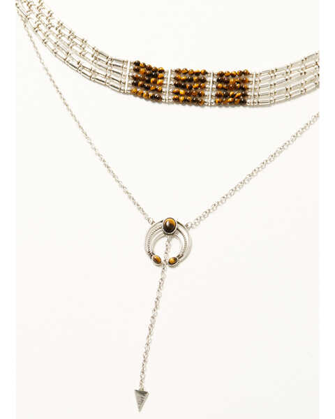 Shyanne Women's Juniper Sky Choker Necklace , Silver, hi-res