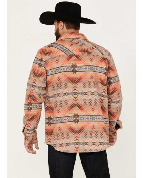 Image #4 - Rock & Roll Denim Men's Southwestern Snap Shirt Jacket , Tan, hi-res