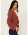 Image #2 - Shyanne Women's Bell Sleeve Cropped Crochet Sweater, Rust Copper, hi-res
