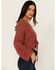 Image #2 - Shyanne Women's Bell Sleeve Cropped Crochet Sweater , Rust Copper, hi-res