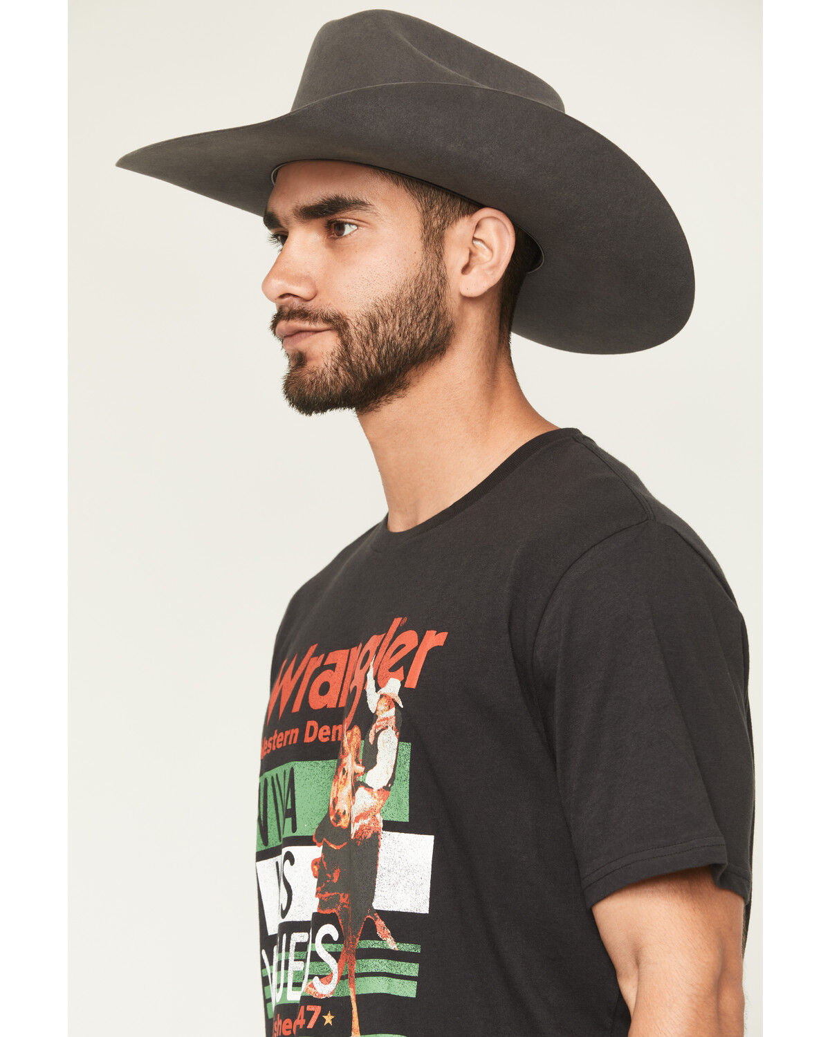 Image #2 - Wrangler Men's Viva Los Vaqueros Short Sleeve Graphic T-Shirt, Black, hi-res