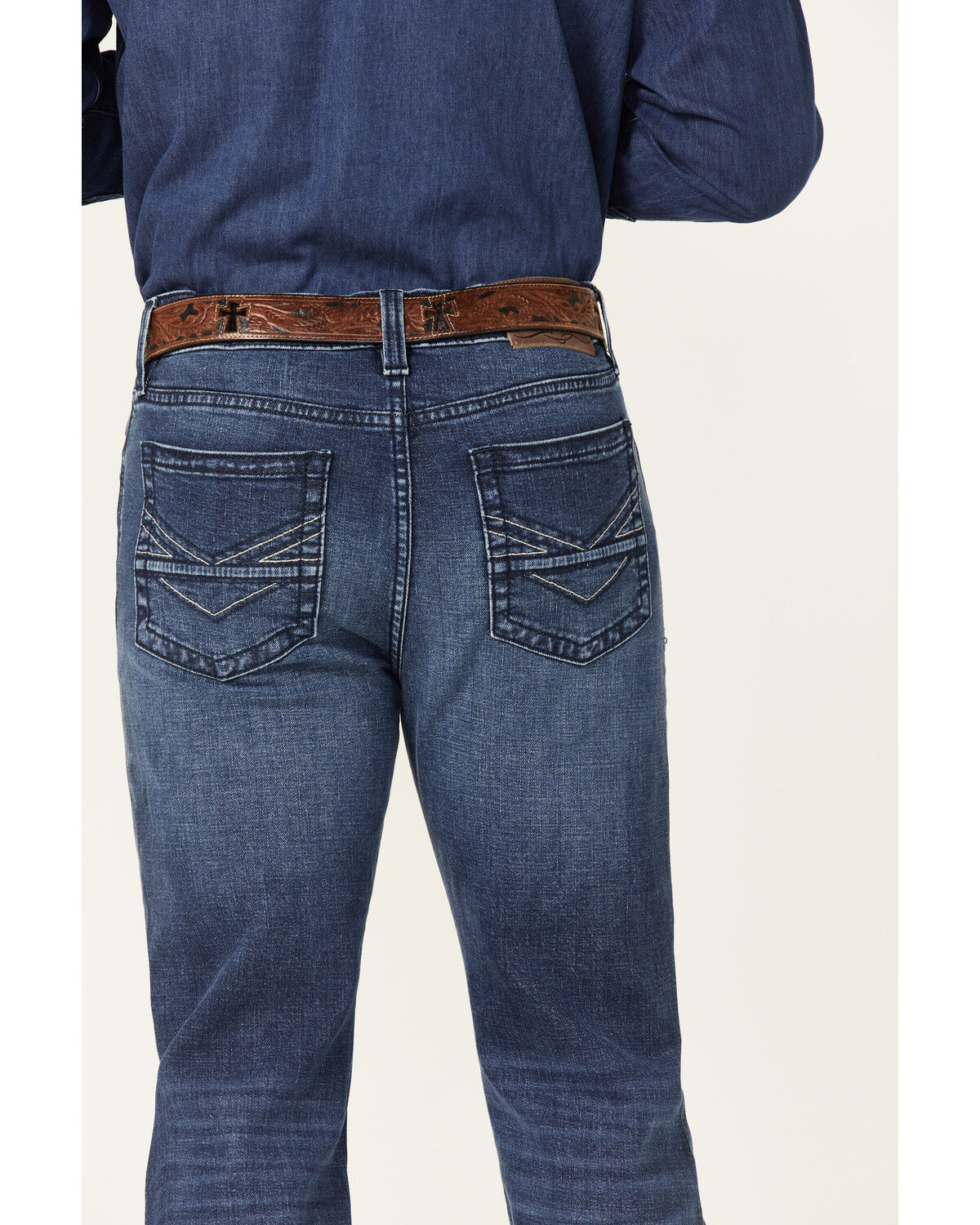 Image #4 - Cody James Men's Howdy Medium Dark Wash Stretch Slim Straight Jeans, Dark Medium Wash, hi-res
