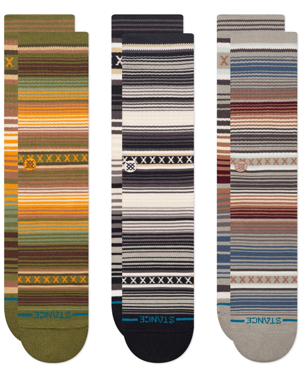 Stance Men's Cotton Crew Socks - 3 Pack, Multi, hi-res