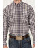 Image #3 - Cinch Men's Plaid Print Long Sleeve Button-Down Western Shirt, Purple, hi-res