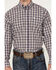 Image #3 - Cinch Men's Plaid Print Long Sleeve Button-Down Western Shirt , Purple, hi-res