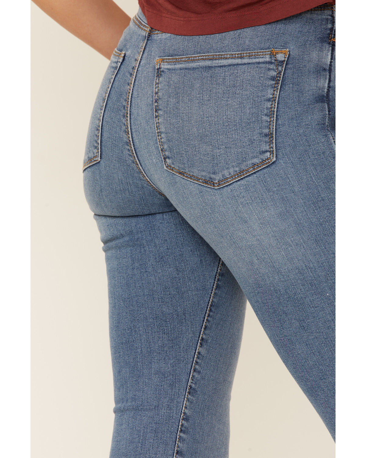 Image #3 - Lola Jeans Women's Light Wash High Rise Straight Jeans, Blue, hi-res