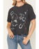 Image #3 - All Us Women's Conversation Embellished Short Sleeve Graphic Tee, Grey, hi-res