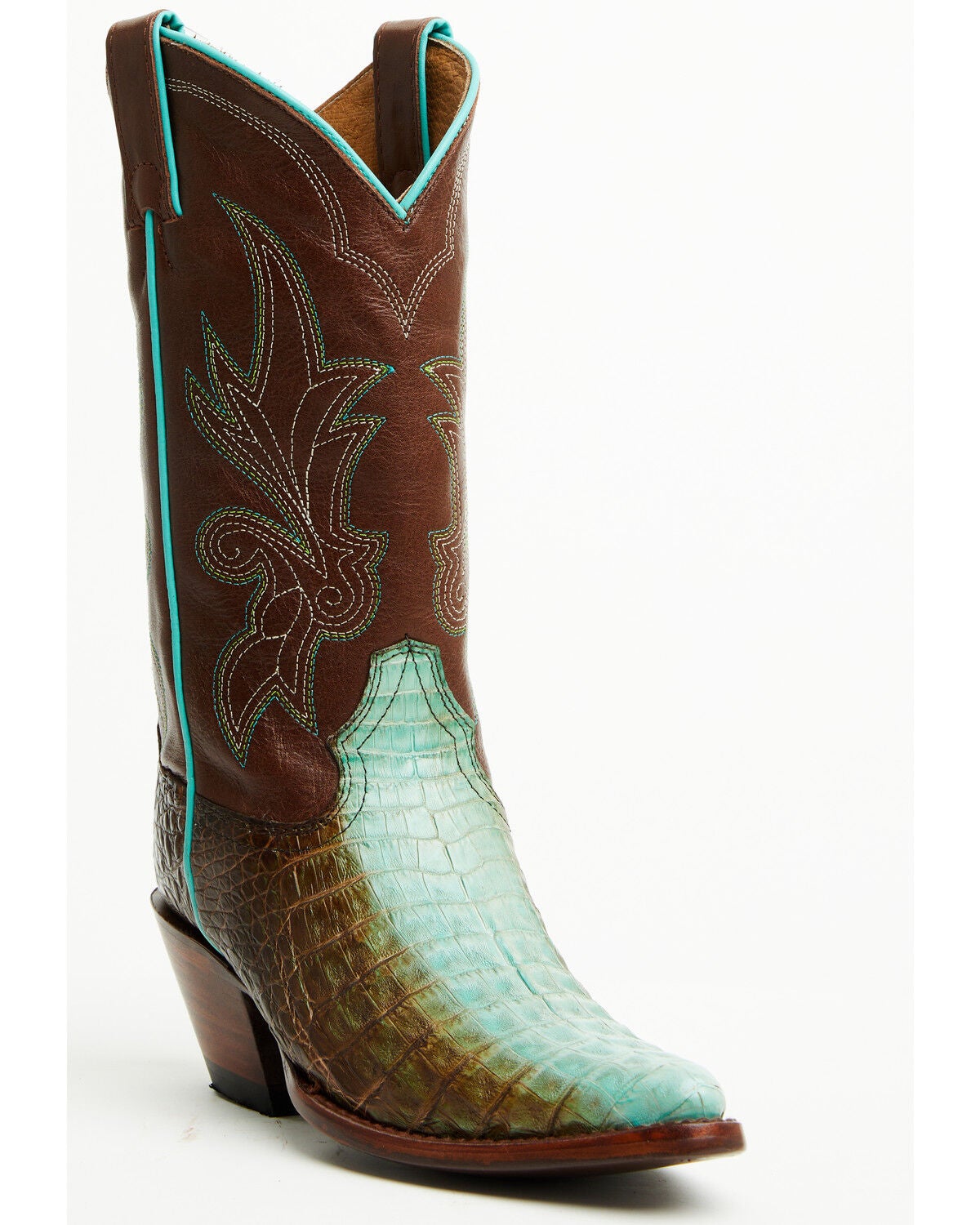 Shyanne Women's Maggie Exotic Caiman Western Boots - Round Toe, Multi, hi-res