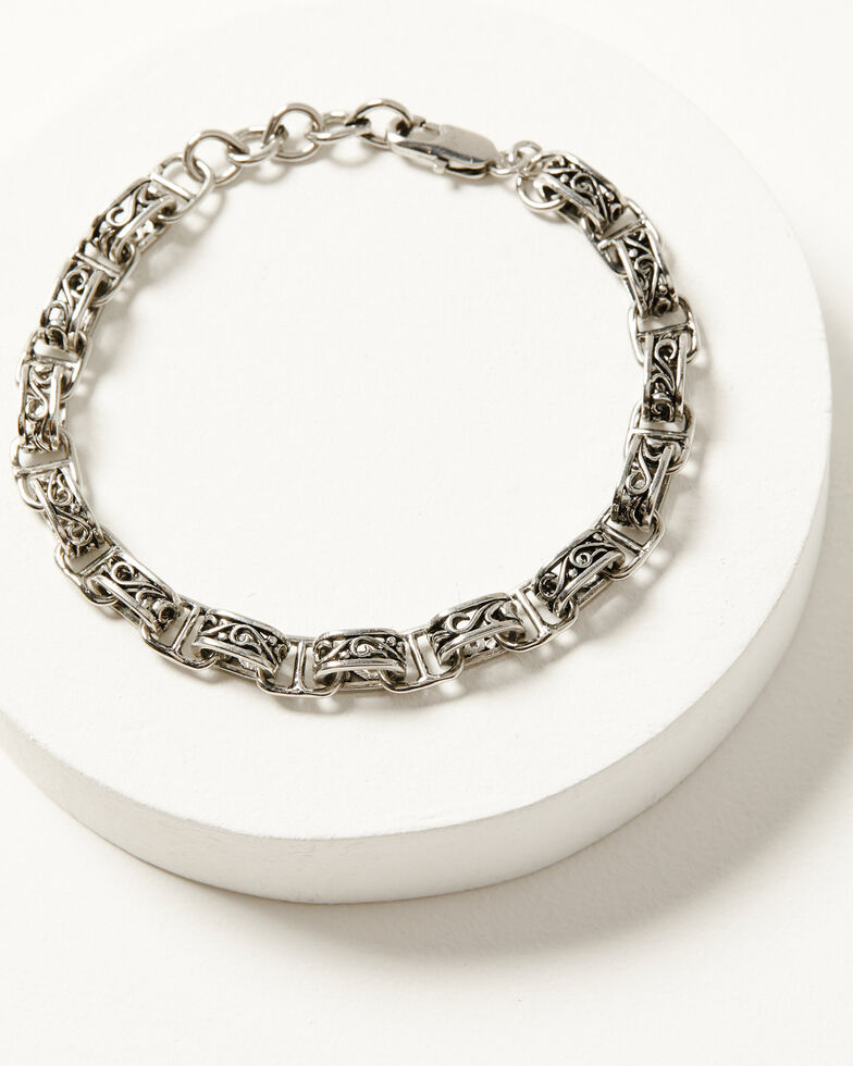 Cody James Scroll Link Chain Bracelet, Silver, hi-res