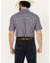 Image #4 - Ely Walker Men's Dobby Striped Print Short Sleeve Snap Western Shirt, Blue, hi-res