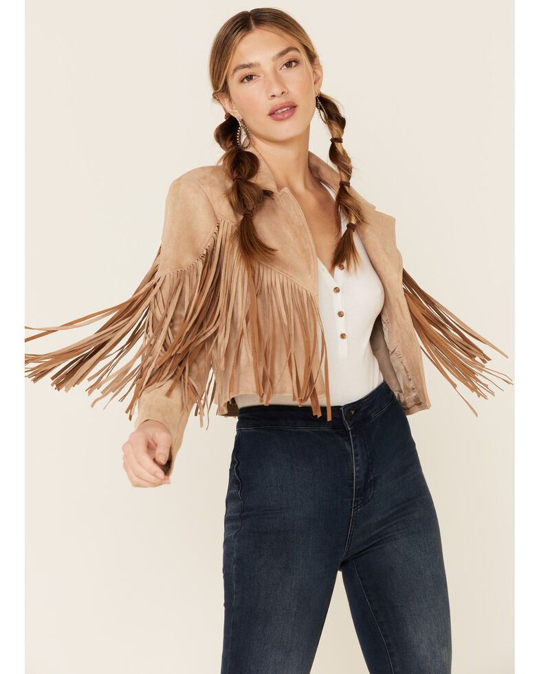 saints and hearts fringe jacket