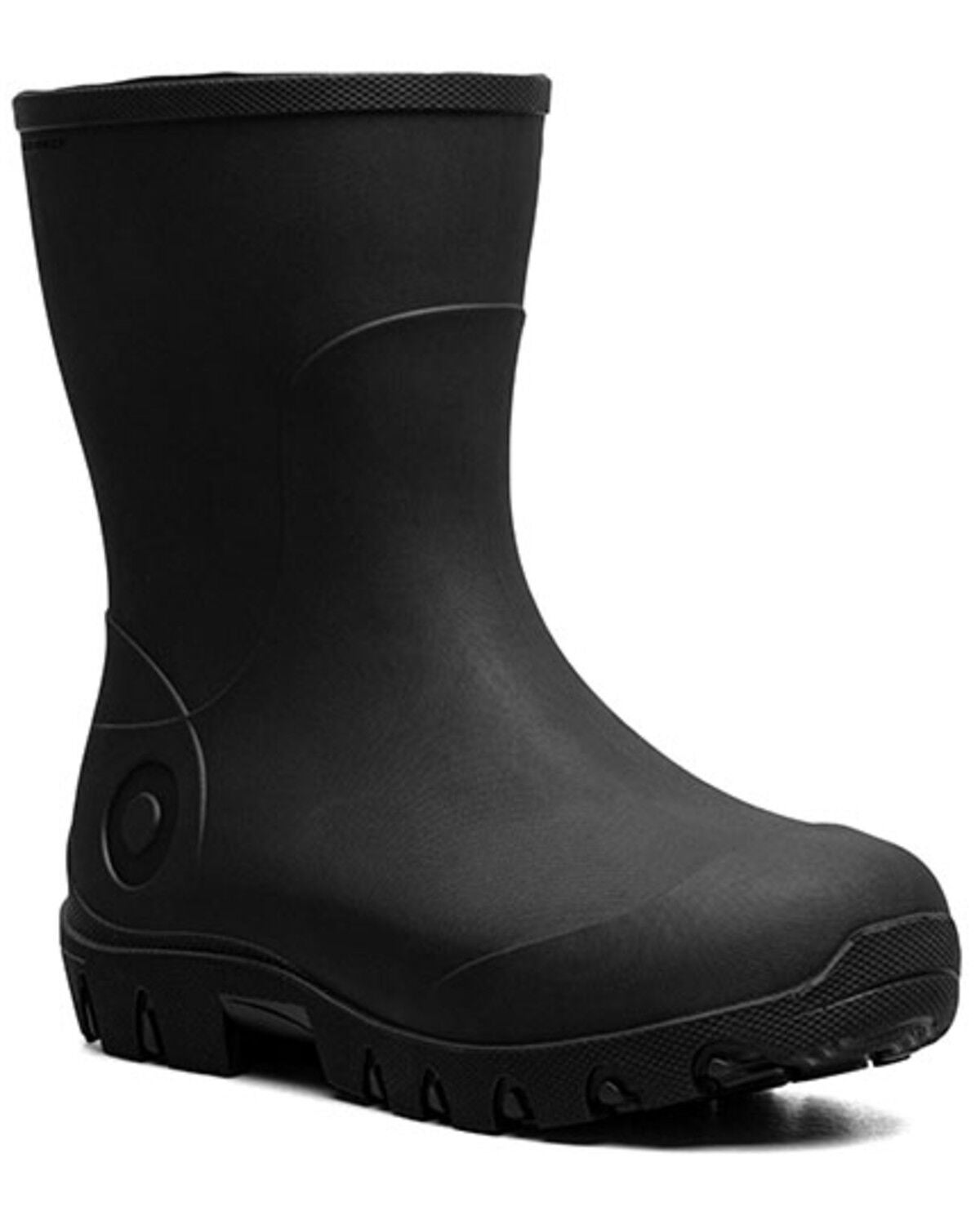 Image #1 - Bogs Boys' Essential Rain Mid Rubber Boots - Round Toe, Black, hi-res