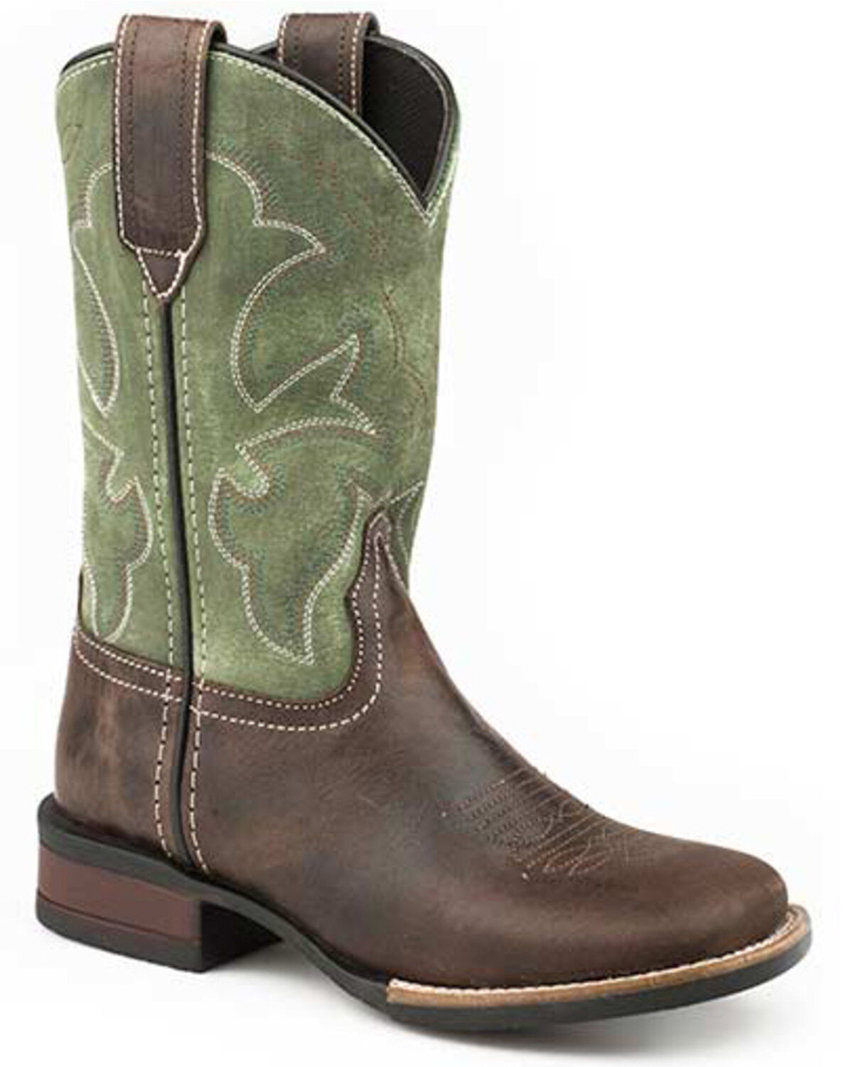 Image #1 - Roper Boys' Full-Grain Leather Western Boots - Square Toe, Brown, hi-res