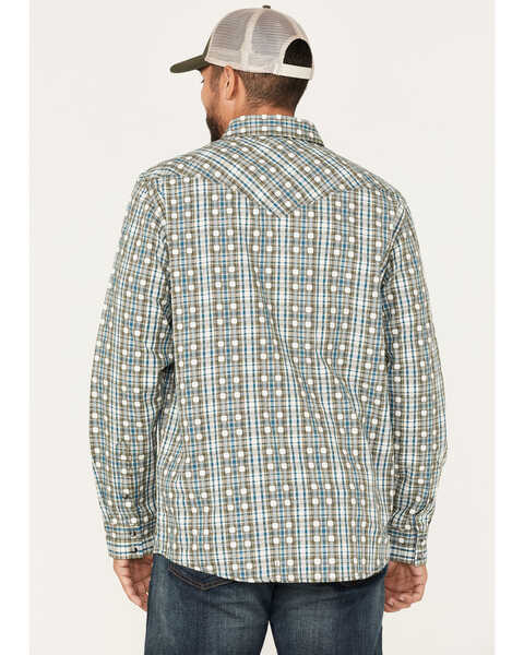 Image #4 - Moonshine Spirit Men's Rough Patch Plaid Snap Western Shirt , Cream, hi-res