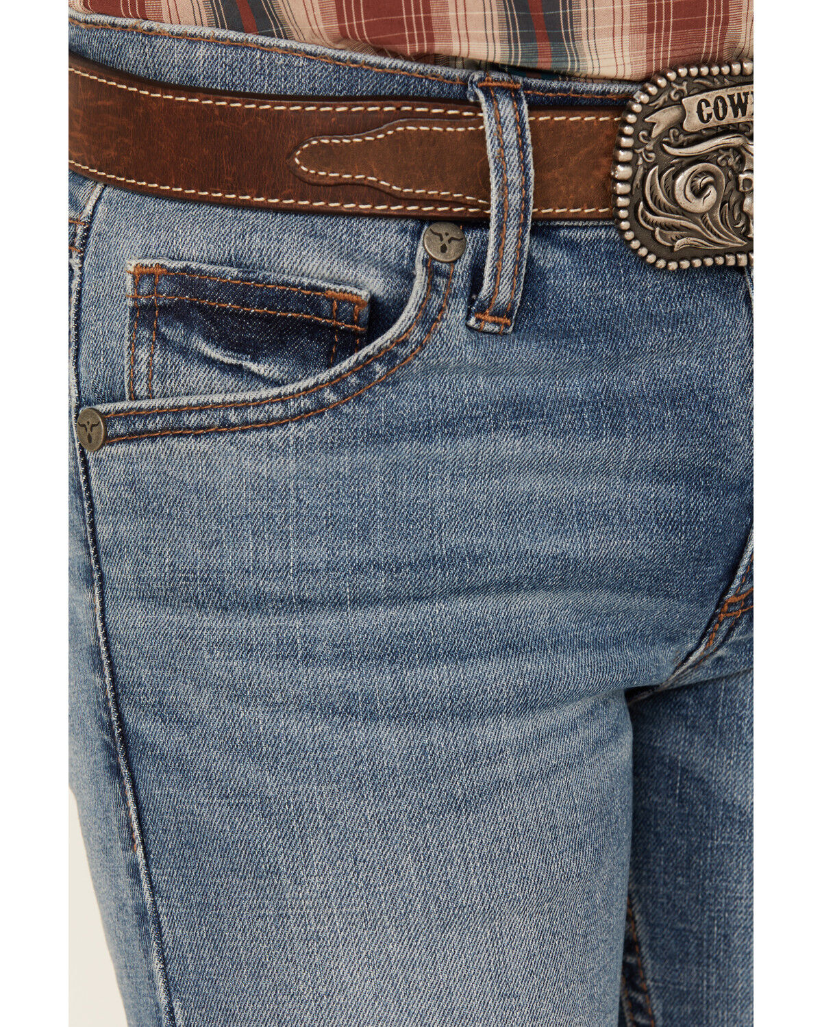 Image #2 - Wrangler 20X Boys' Wright 42 Vintage Bootcut Stretch Denim Jeans, Blue, hi-res