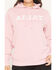 Image #3 - Ariat Women's Boot Barn Exclusive Lace Puff Logo Hoodie, Pink, hi-res