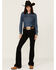 Image #1 - Kimes Ranch Women's Jennifer High Rise Stretch Trouser Jeans, Black, hi-res